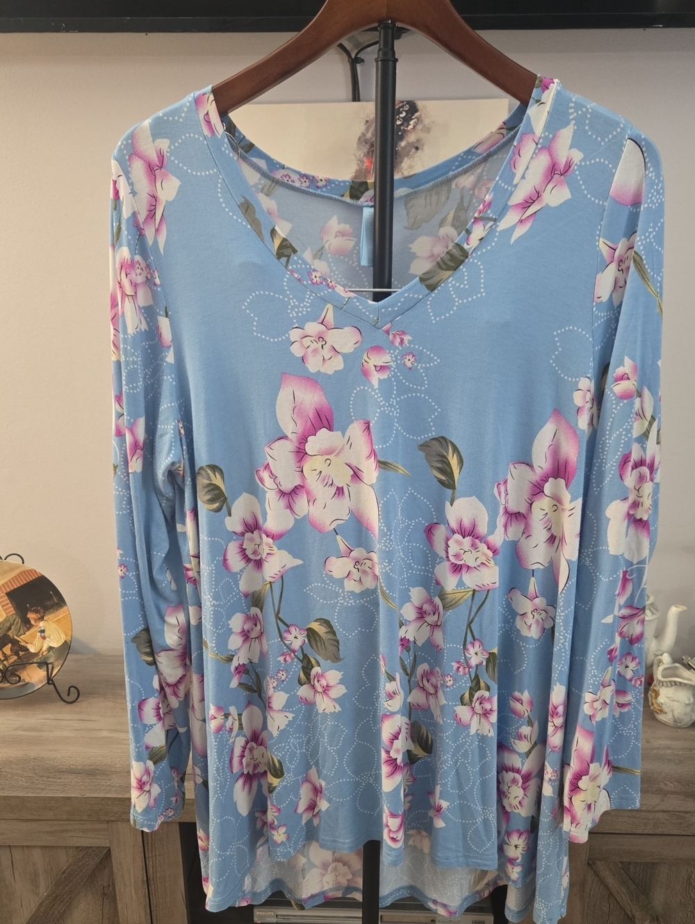 AMULLIFAN Light Blue Polka Dot Blouse